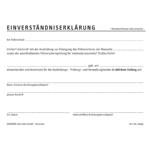 Einverständniserklärung