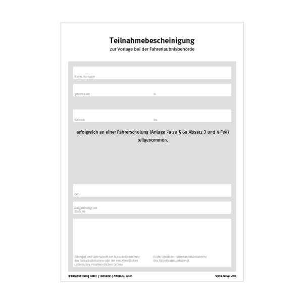 Teilnahmebescheinigung B96