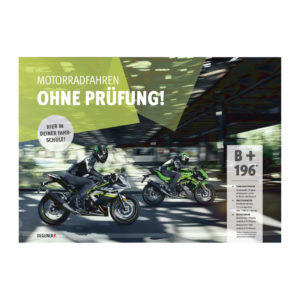 Poster "Motorrad fahren ohne Prüfung"