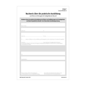 B197 Nachweis praktische Ausbildung