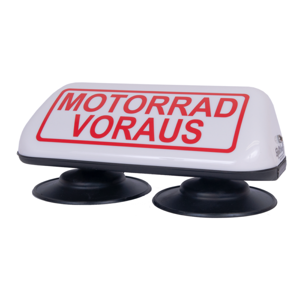 Premium-Dachschild "Motorrad voraus"